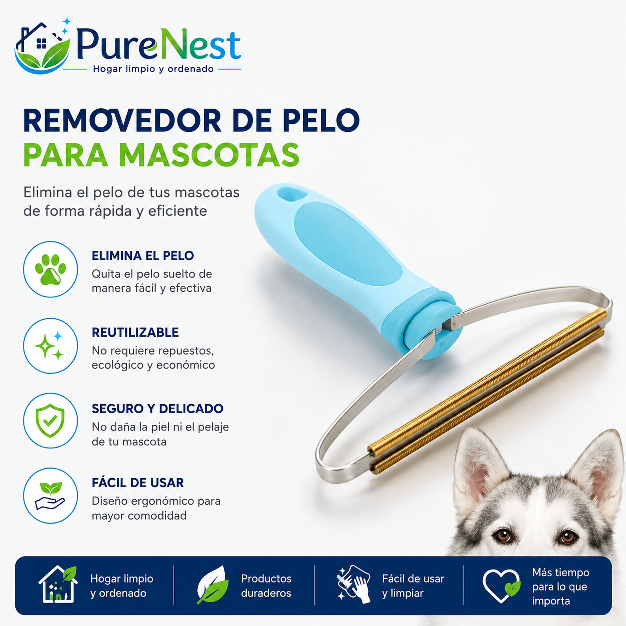 Removedor Profesional de Pelo para Mascotas | Sofás, Alfombras y Auto